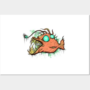 Angler fish monster Posters and Art